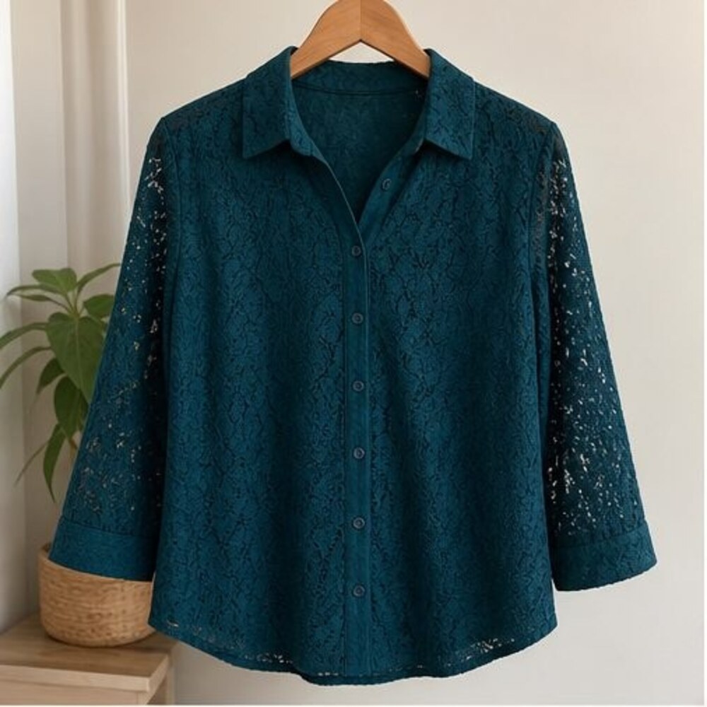Teal Puff Sleeve Top